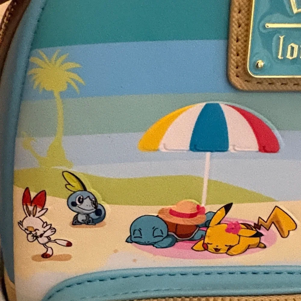 Loungefly Pokémon Beach Adventure Kids Backpack - Blue and White & Wallet - Picture 8 of 16